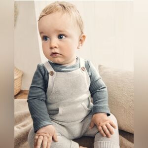 Little Planet Cotton Sweater Knit Baby Overalls